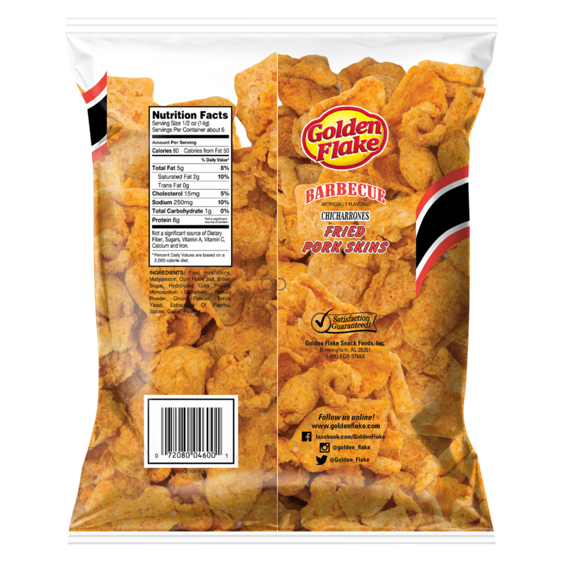Golden Flake BBQ Fried Pork Skins 3oz Snacks fast delivery by App or