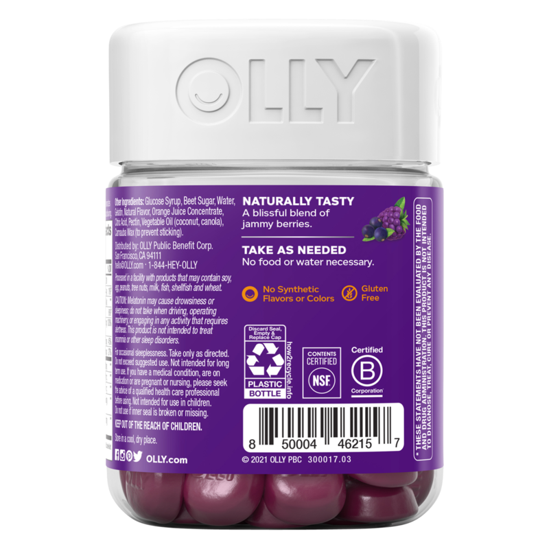 OLLY Immunity Sleep + Elderberry Gummies Midnight Berry 36ct Health