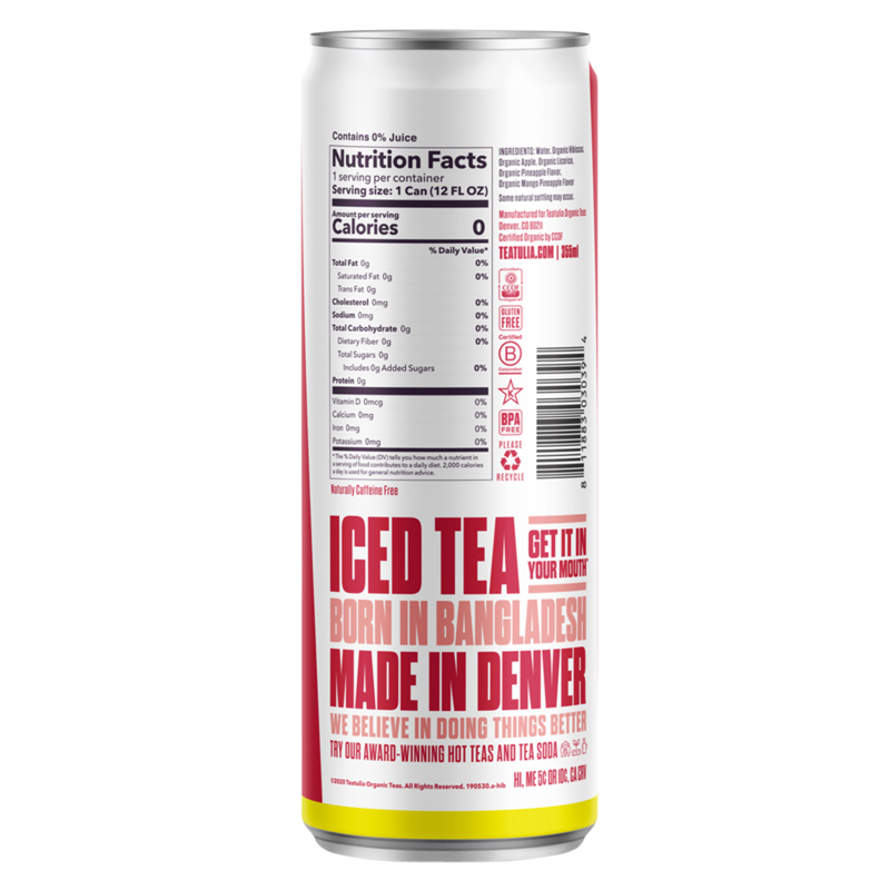 Teatulia Watermelon Black Still Iced Tea 12oz Can : Drinks ...