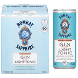 Bombay Sapphire Gin & Light Tonic 4pk 250ml Cans 5.9% ABV