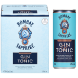 Bombay Sapphire Gin & Tonic 4pk 250ml Cans 5.9% ABV