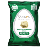 Quevos Sour Cream and Onion Egg White Chips 1oz Bag