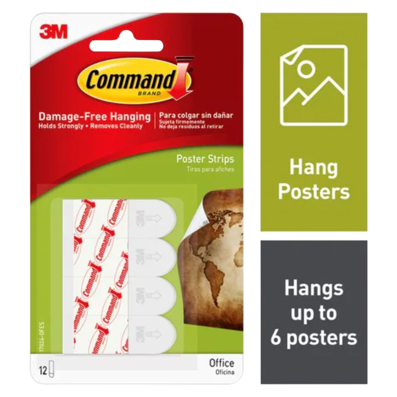 Command Small Poster Strips 12pk