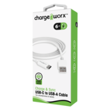 Chargeworx USB-A to USB-C Cable White 6ft