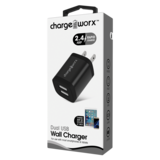 Chargeworx 2.4 Dual USB Wall Charger Black