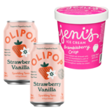 OLIPOP Strawberry Vanilla 12oz Can & Jeni's Brambleberry Crisp Ice Cream 16oz