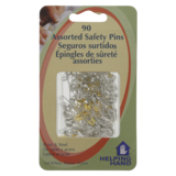 Helping Hand Assorted Brass & Steel Safety Pins 50ct