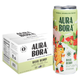 Aura Bora Basil Berry Herbal Sparkling Water 12pk 12oz Can