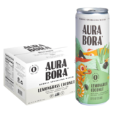Aura Bora Lemongrass Coconut Herbal Sparkling Water 12pk 12oz Can