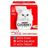 Gourmet Cat Food Mon Petit With Tuna, Salmon & Trout, 6 x 50g
