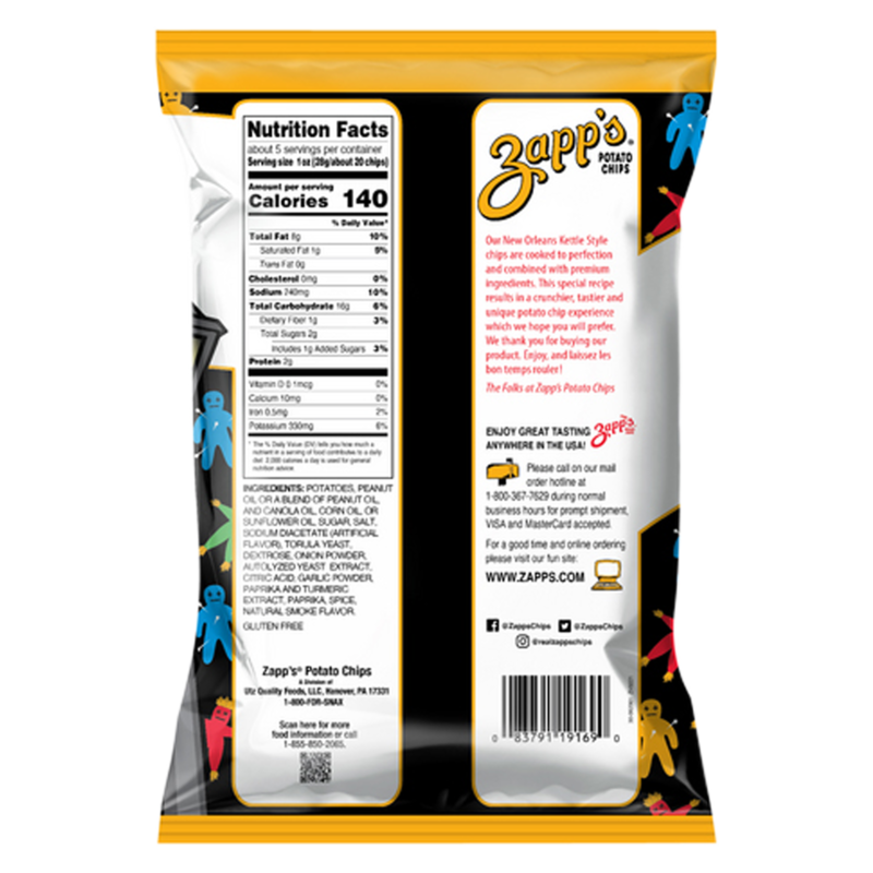 Zapp's Voodoo Kettle Potato Chips 4.75oz Snacks fast delivery by App