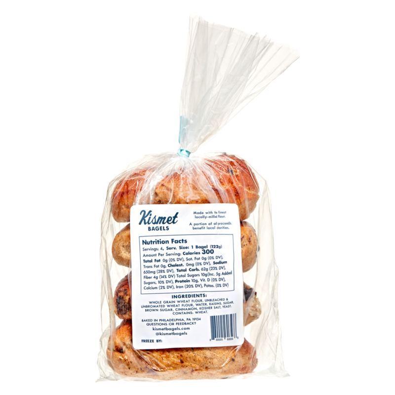 Kismet Cinnamon Raisin Bagels 4 Pack Grocery fast delivery by App or Online