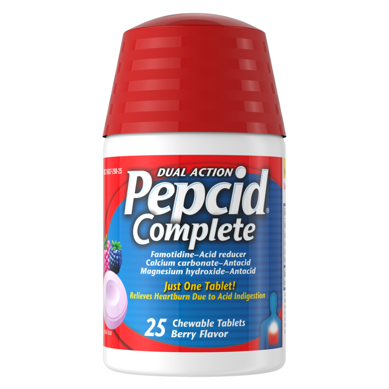 Pepcid Complete Acid Reducer + Antacid Chewable Tablets Berry 25ct