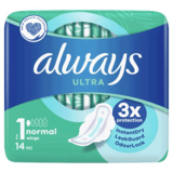 Always Ultra Normal with wings Size 1 Pads, 14s