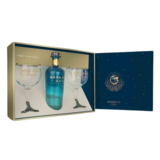 Mermaid 42% Abv Gin with Pair of Coppa Gin Glasses Gift Sets, 70cl