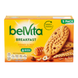 Belvita Honey, Nuts & Chocolate Chip Biscuits, 5 x 45g