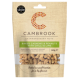 Cambrook Baked Cashews & Peanuts with Chilli & Lime, 140g