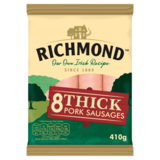 Richmond 8 Thick Pork Sausages, 410g