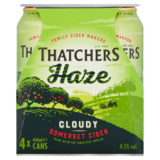 Thatchers Haze Cloudy Cider, 4 x 440ml