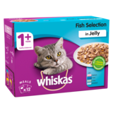 Whiskas 1+ Cat Pouches Fish Selection in Jelly, 12 x 100g