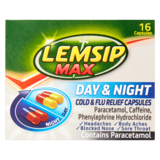 Lemsip Max Day & Night Cold & Flu Relief Capsules, 16s