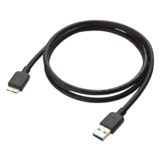 1m Micro USB 3.0 Data Cable Cord SuperSpeed USB 3.0 Type A to Type B cable - Black, 1pcs