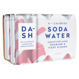 Dash Soda Water Rhubarb & Fiery Ginger, 6 x 200ml