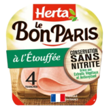 Jambon Blanc Sel Réduit Sans Nitrite Herta 4 Tranches 140g
