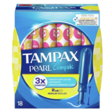 Tampons Compak Pearl Régulier avec applicateur Tampax x18