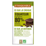 Chocolat Noir 80% Equateur Bio Ethiquable 100g