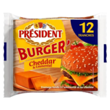 Tranches de Fromage à Burger Cheddar Emmental Président 200g
