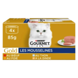 Pâtée pour Chat Gold Les Mousselines Gourmet 4x85g