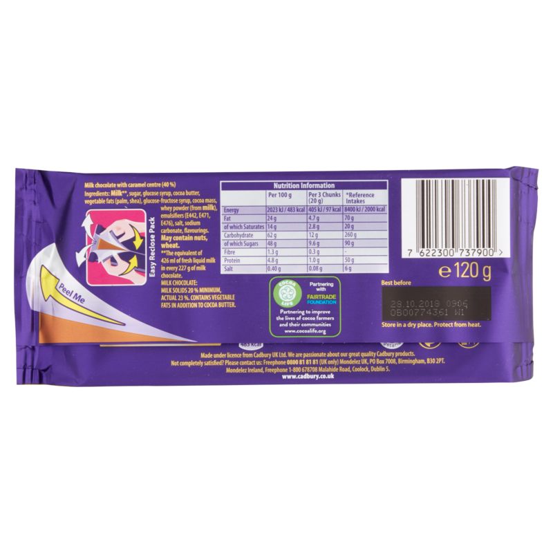 Cadbury Dairy Milk Caramel, 120g Snacks fast delivery by App or Online