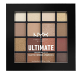 NYX Professional Makeup Ultimate Eye Shadow Palette, Pressed Pigments, 16 Shades, Matte, Satin, Metallic, Shade: Warm Neutrals, 1pcs