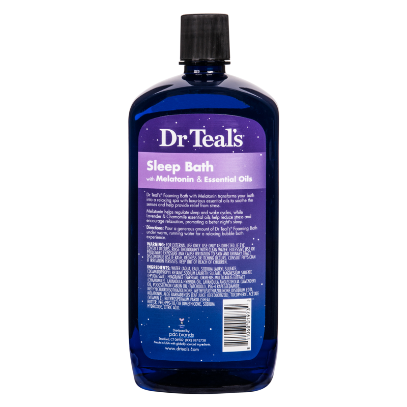 Dr Teal's Melatonin & Essential Oils Sleep Foaming Bath Soaks 34oz