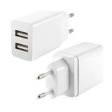 Ksix Chargeur Secteur USB 2 Ports blanc