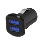 Scosche DUAL 12W USB CAR CHARGER Black, 1pcs