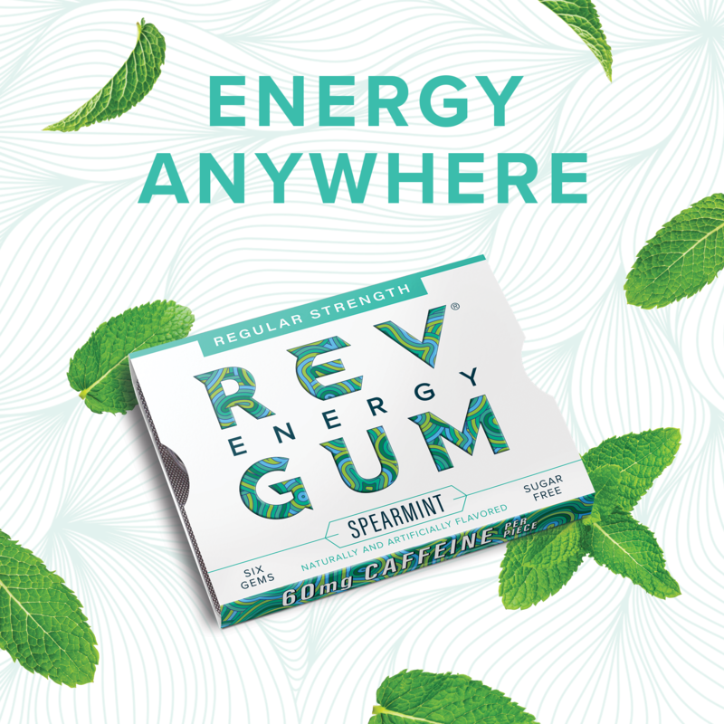 REV ENERGY GUM, Spearmint Regular Strength, 6ct Snacks fast delivery by App or Online