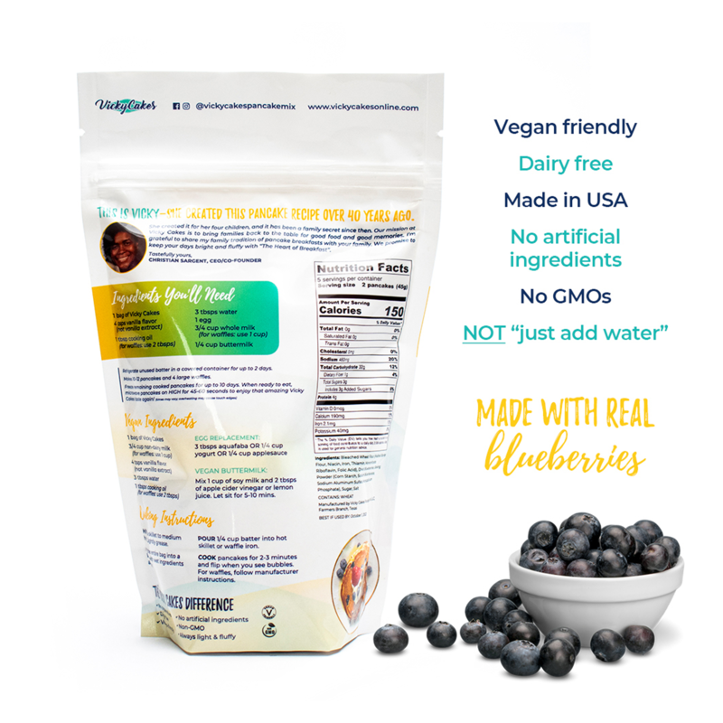 Vicky Cakes Vegan Blueberry Pancake and Waffle Mix 8oz Grocery fast