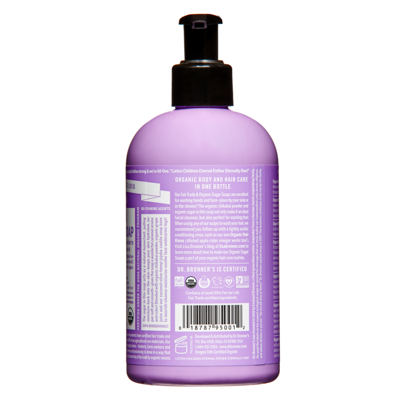 Dr. Bronner's Organic Sugar Soap Lavender 12oz Cleaning fast delivery