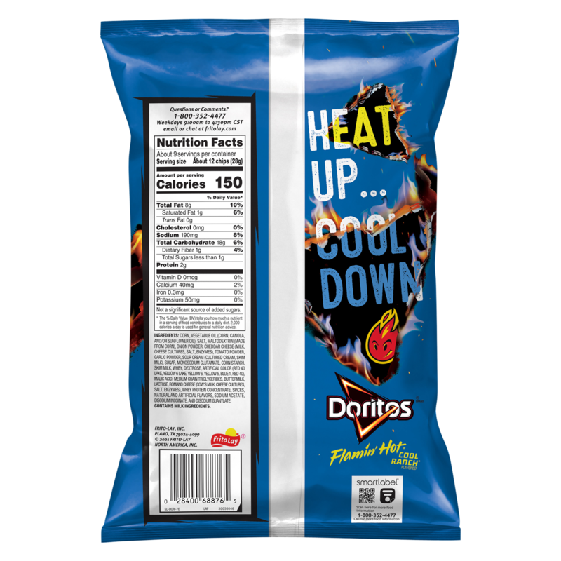 Doritos Flamin' Hot Cool Ranch Tortilla Chips 9.25oz Snacks fast
