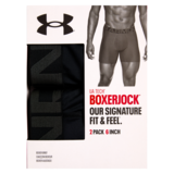 Under Armor Men's Tech Boxer 6in 2pk Black Large