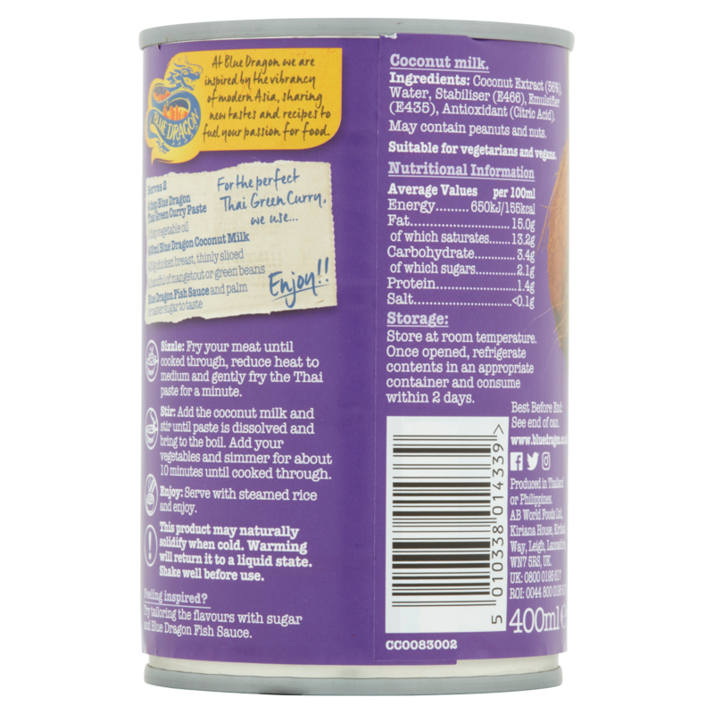 Blue Dragon Coconut Milk, 400ml Food Cupboard fast delivery by App or Online