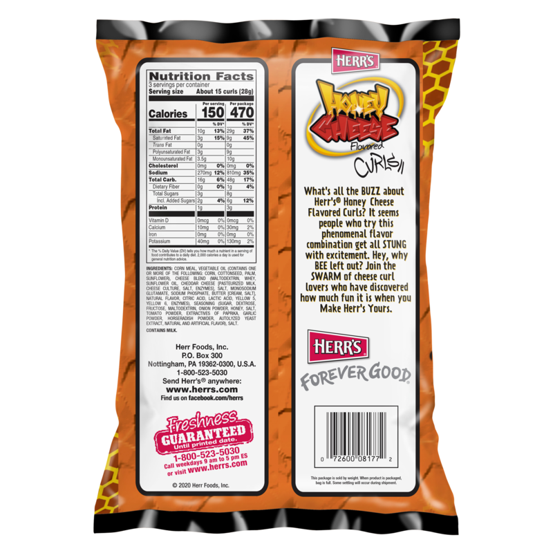 Herr Foods Honey Cheese Curls 3oz Snacks fast delivery by App or Online