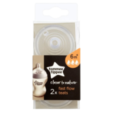 Tommee Tippee Closer To Nature 2x FAST FLOW EASI-VENT TEATS, 2pcs