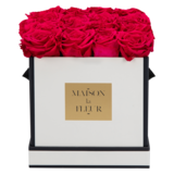Maison La Fleur Square Classic Red Roses 8-9ct