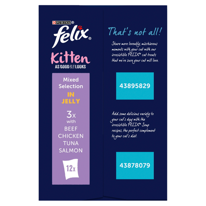 Felix As Good As It Looks Kitten Cat Food Mixed In Jelly, 12 x 100g