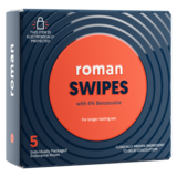 Roman Swipes 4% Male Desensitizing Benzocaine Wipes 5pk