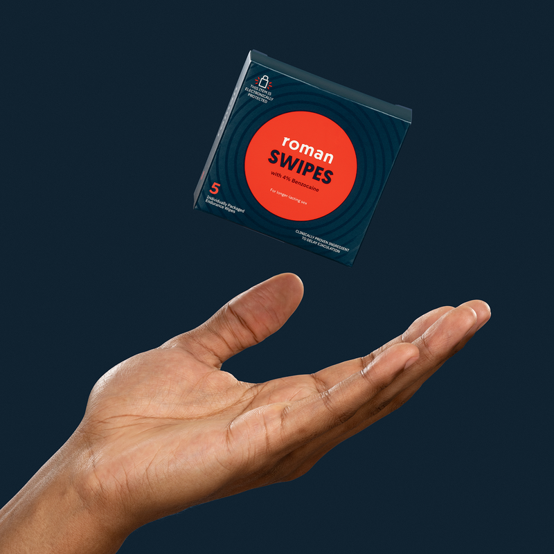 Roman Swipes 4 Male Desensitizing Benzocaine Wipes 5pk Bath & Beauty