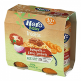 Hero Baby Pot pour bébé spaghetti, Viande et Légumes, 2 x 250g